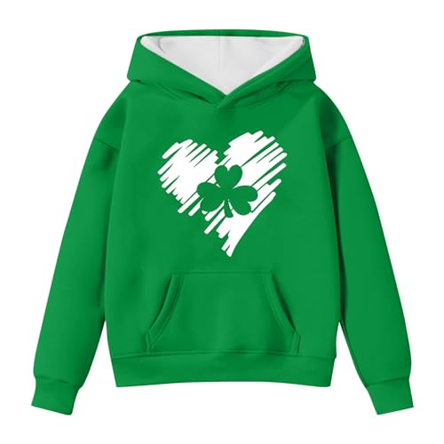 St. Patrick's Day Kids Hoodie Cute Shamrock Swearshirt with Kangaroo Pockets Luck Irish Hoodie for Boys&Girls2