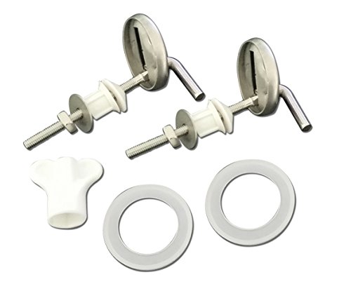 New Non Rusting Quality Blue Canyon Universal Replacement Stainless Steel Toilet Seat Hinge Set, Silver