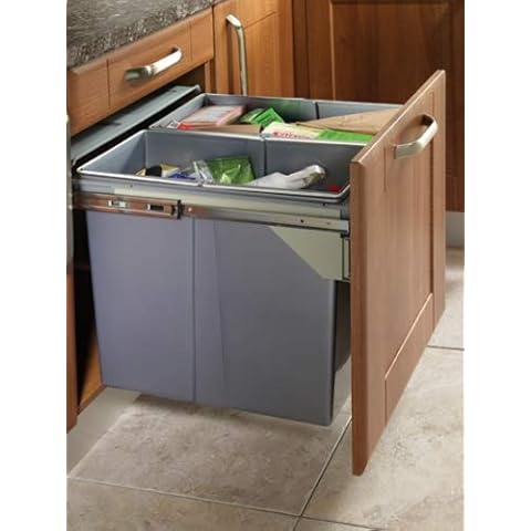 Lighting Innovations RECYCLE BIN PULL OUT KITCHEN INTEGRATED 600MM 90 LTR BASE UNIT CABINET ECO BIN Cover