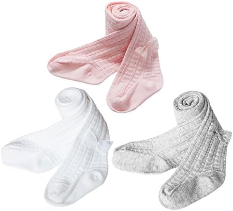 XPX Garment Strumpfhose für Babys, Mädchen, mit Schleife, Baumwolle, 0–5 Jahre, 3 Stück
