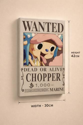 Image of Choopper Wanted Poster - A3 Size Wall Art Prints (300 GSM Matte Finish) L-42CM X W-30CM | 0ne Pieece anime Wall Art | Cute Pirate Bounty Design | Premium Matte anime Print | Otaku Room Decor | BOND VERSE