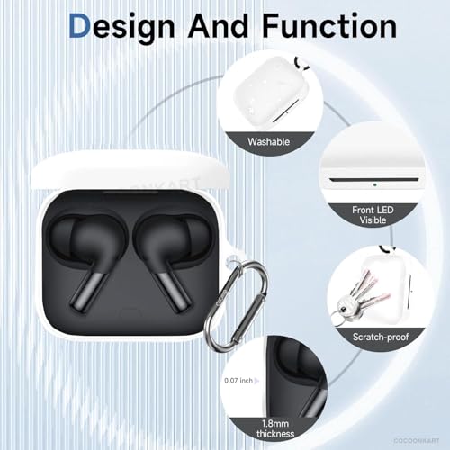 Image of Silicone Case Cover Compatible for OnePluss Buds 3 -White
