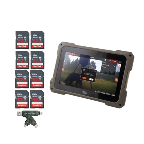 Image of Wildgame Innovations 7-Inch HD Backlit TFT Touchscreen Trail Pad Tablet | Bundle includes Card Reader, 32GB Ultra SDHC UHS-I Memory Card (8-Pack), (10 items)