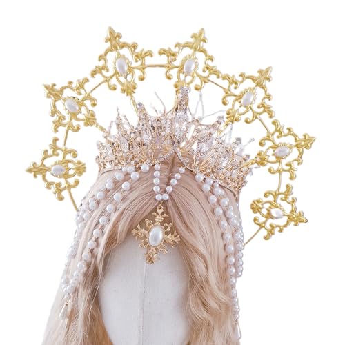 Diadème baroque orné de perles, l'accessoire de déguisement raffiné