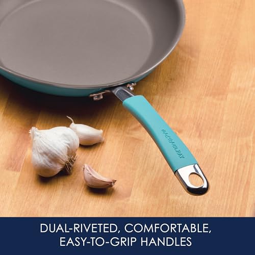 Image of Rachael Ray Cucina Nonstick Cookware /Pots and Pans Set, 10 Piece - Agave Blue