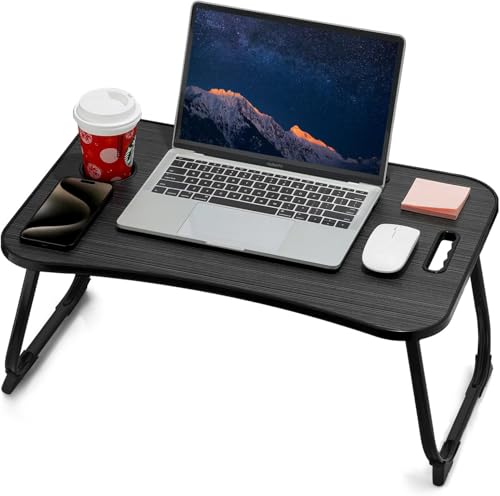 Image of ZEAPTAC Foldable Lap Desk, Bed Desk, Bed Table & Laptop Stand w /Cup Holder
