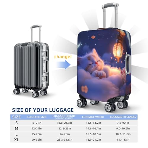 Dreamy Kitten Moonlight Travel Luggage Covers - Elasticity Suitcase Covers Protector for Luggage 18-32 Inch2
