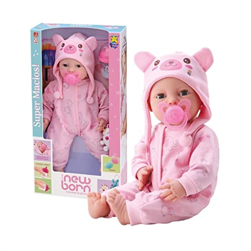 Divertoys boneca diver new born brincando de pijama menina, 4, branca