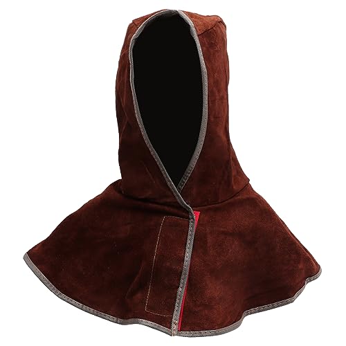 Casque de soudage protège-nuque en cuir de vachette marron x5 - 3