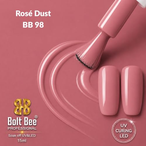 Image of BOLT BEE 15ML Gel Nail Polish 1Pc Clear Pink Glitter Nail Polish Soak Off UV LED Nail Gel Polish Nail Art Starter Manicure Salon DIY at Home, 0.5 OZ (1) (98)