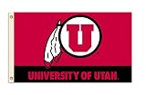 BSI PRODUCTS, INC. - Utah Utes 3’x5’ Flag with Heavy-Duty Brass Grommets - UoU Football, Basketball and Baseball Pride - High Durability for Indoor and Outdoor Use - Great Fan Gift Idea - Utah