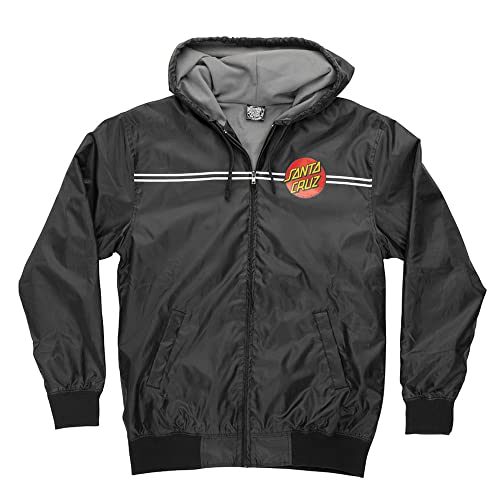 SANTA CRUZ Men's Hooded Windbreaker Jacket Classic Dot Skate Jacket