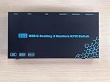 2 Laptops 3 Monitors KVM Switch 2 Ports MST USB-C Docking KVM Switch