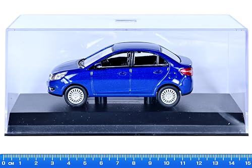 Image of Scale Model Car Tata-Zest-Free Wheel (Acrylic case)-Official 1:43 Die-cast Official Merchandise (Blue)