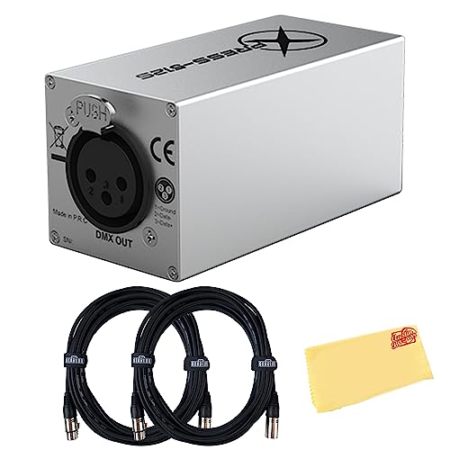 Chauvet DJ Xpress-512S 512-Channel USB DMX Interface Bundle with DMX Cables and Austin Bazaar Polishing Cloth
