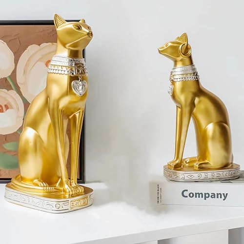 Estatua Bastet Egipcia Dorada de 9.4 pulgadas miniatura 6