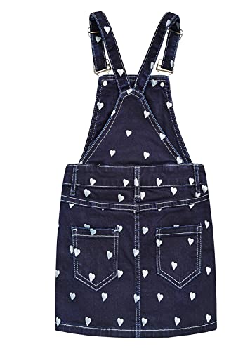 Image of KIDSCOOL SPACE Baby Little Girls Fox Flowers Embroidered Lace Denim Overall Dress