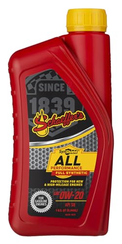 Aceite de motor sintético 0W-20 Schaeffer 1 cuarto