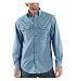 Carhartt Men's Big & Tall Fort Long Sleeve Shirt Lightweight Chambray Button Front Relaxed Fit,Blue Chambray,XXX-Large Tall