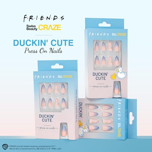 Image of Swiss Beauty Craze Duckin' Cute Press On Nails | Pack of 24 Nails | Reusable | Easy To Use