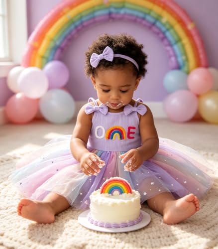 Baby Girl 1st Birthday Clothes One Year Old Romper Tutu Dress - image 5