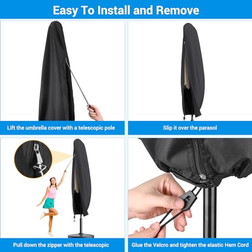 Capas de guarda-chuva de pátio, 3,6 a 4,3 m