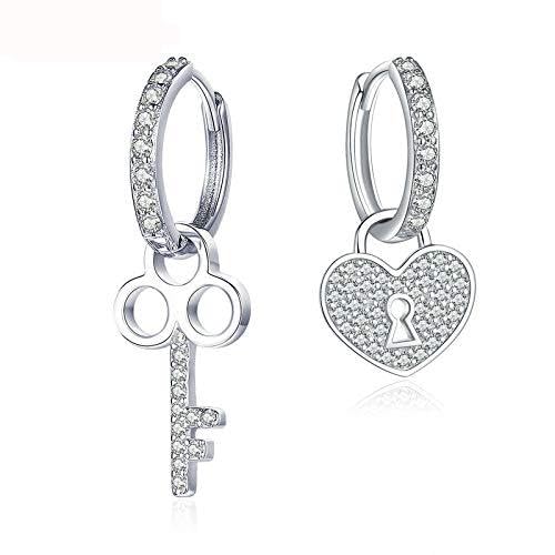 Bijoux de fiançailles boucles d'oreilles cœur argent pour femme