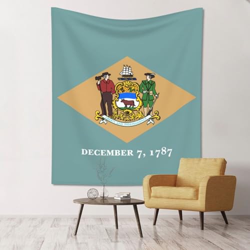 Tapisserie murale ultra douce légère motif drapeau Delaware