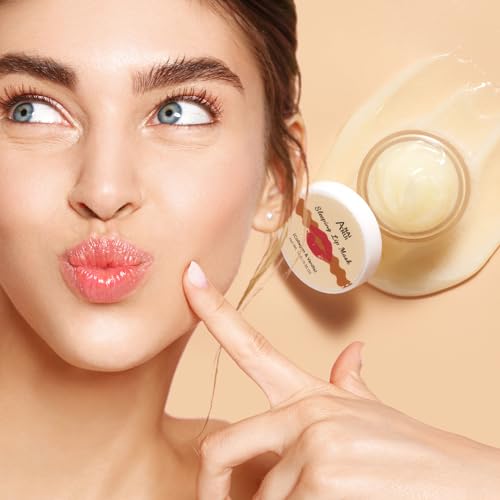 ANAiRUi Lippenbalsam und Lippenpeeling-Set, Vanille & Collagen Lippenschlafmaske und Lippenpeeling Zuckerpeeling, Lippenpflege-Geschenkset für Trockene, Rissige, Schälende Lippen