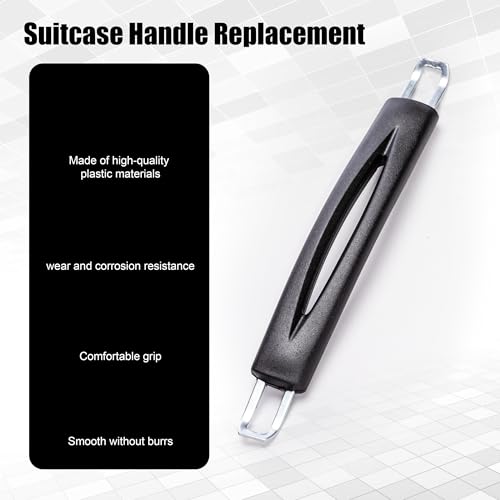 2Pcs Luggage Handle Replacement 9.06" x 0.98" Black Plastic Pull Suitcase Handle Replacement 230mm x 25mm for Luggage Suitcase Case (RB-015A)3