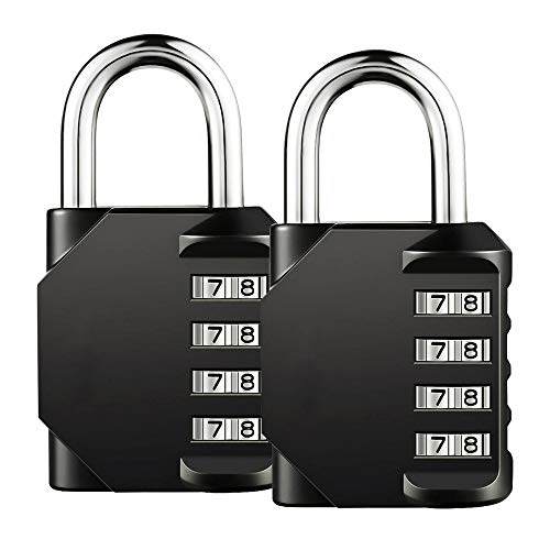 Cadenas à Combinaison de 4 Chiffres,Gvoo 2 Pack Cadenas à Code Cadenas à Combinaison Étanche et Antirouille de 4 Chiffres Serrure pour Familles, Ecoles, Entreprises, Casiers et Autres Lieux