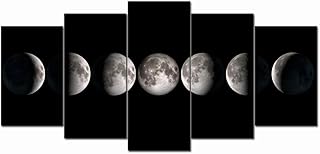 Canvas Wall Art Prints The Moon Phases Pictures to Photo Paintings on Canvas Wall Art for Home Office Decorations,5 Pieces Stretched Artwork Artwork Ready to Hang