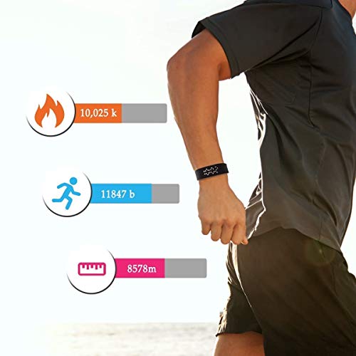 Schrittzähler Pedometer Einfach bedienung Fitness Armband Fitnessarmband mit Uhr Kalorienzähler Schrittmesser Ohne Bluetooth Aktivität Tracker Kalorien Zähler Messer Test Ohne APP Zum Joggen, Schwarz