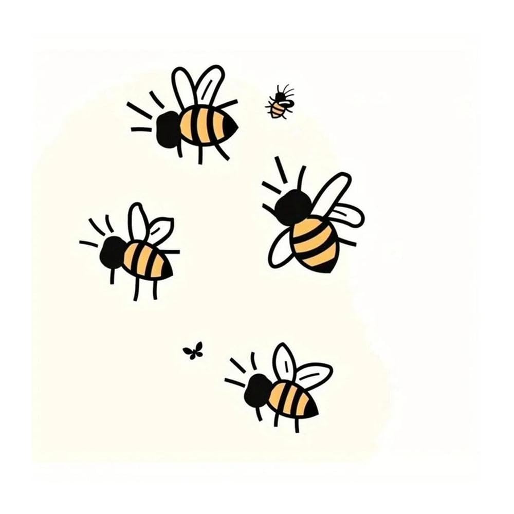 Waterproof Vinyl Bee Stickers Adhesive Honeybee Decals for Cars Laptops Home Appliances