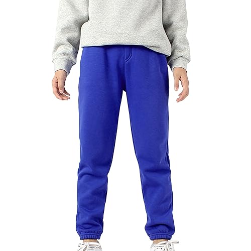 Toddler Kids Solid Color Jogger Pants Boys Elastic Waist Sport Trousers Fleece Multicolour Causal Sweatpants4