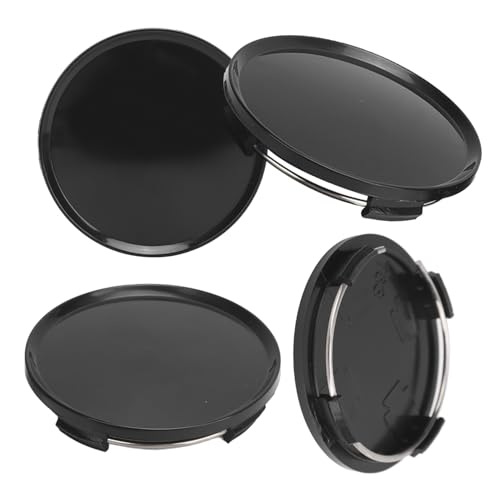 Tissting 4 Pcs Tapas para Llantas, OD 63mm ID 58mm Tapacubos Centrales Universales ABS Plástico Negro Tapas de Centro Rueda Accesorios para Coche