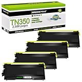 greencycle 2 Pack TN350 TN-350 Black Toner Cartridge Compatible for Brother HL-2070N HL-2040 MFC-7420 MFC-7820n intellifax-2820 Intellifax-2920 DCP-7020 MFC-7220 Laser Printers
