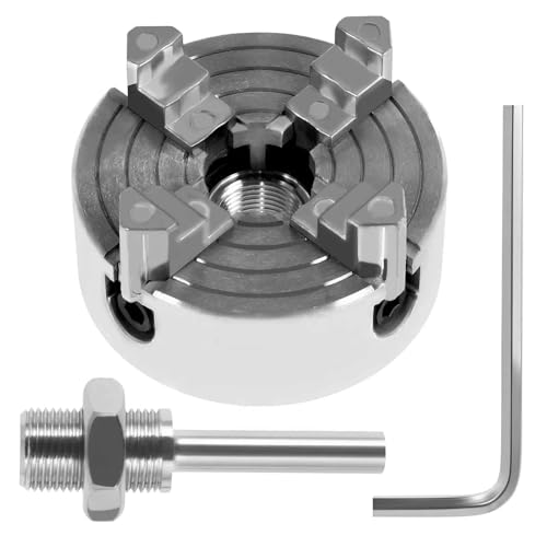 Mandril de torno de aleación de zinc con llave y biela de conexión de 4 mandíbulas, diseño autocentrante para máquina de torno de carpintería