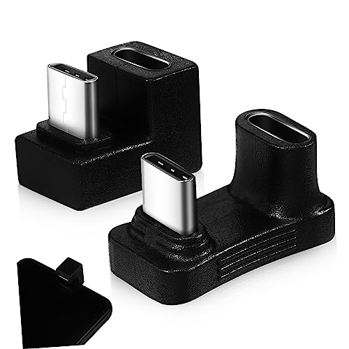 OKUMEYR 2Pcs USB C Right Angle Adapter U Shaped Type C Connector for Laptop Tablet Compact Lightweight Design Easy Use