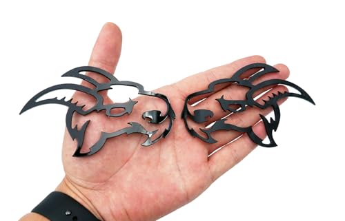 Image of 2Pc Angry Goat Custom Emblem Badge for Truck SUV Car (Black)