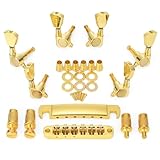 Swhmc Gold Guitar Parts Set Saddle Bridge Tune-O-Matic Tailpiece and 3L3R Sealed Gear Tuning Pegs Keys Machine Head for Les Paul Electric Guitar