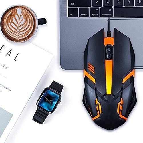 Vista 8 de SMAIGE Ratón USB con cable Ratón óptico RGB para computadora, 1200 DPI para oficina, hogar y juego para PC con Windows, laptop, escritorio