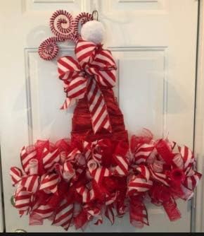 STEELPANGAL - (2 Lrg Coated Metal Witch Santa Hat Wreath Form 22" H x 21" W Indoor/Outdoor Wall Door Halloween Christmas Angel Fairy DIY Craft Ribbon Yarn Triangle Trellis Santa Claus *Mesh **Bonus