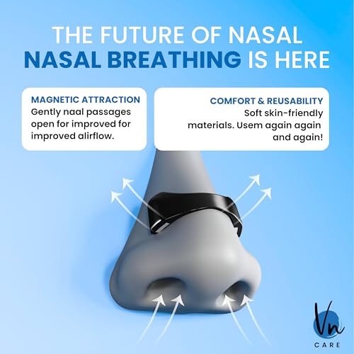 Image of Vn care Magnetic Universal Nasal Strips | Breathing Nasal Strip | Anti Snoring Nose Clip | Skin Safe Sleep Nasal Strips | Nasal Dilators For Breathing | Snore Stopper | Snoring Stopper For Men | Breathing Nasal Strip Starter Kit