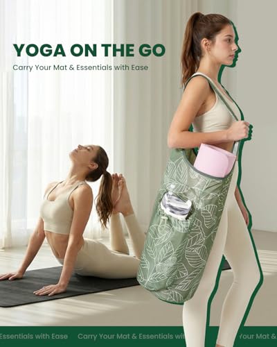 sportsnew Yoga Mat Bag for Women with Drawstring Pocket & Inner Pocket, Large Opening Yoga Mat Carrier for Quick Access, Adjustable Shoulder Strap, Fits 1/4\" & 1/2\" Thick Mats for Workout, Gym, Pilate - Thumbnail 7