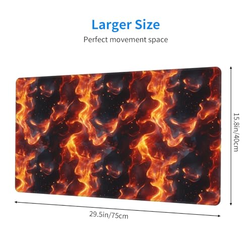 Tapis de souris PC portable antidérapant à surface de précision flamme - 2