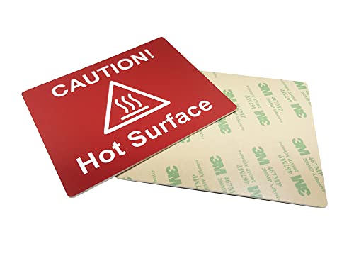 Panneau Caution Hot Surface 12x10cm autocollant rouge pour machine et industrie
