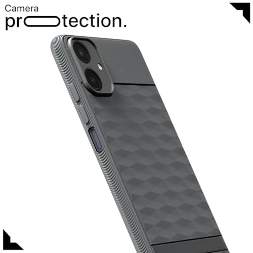 Image of Pikkme Back Cover for Samsung Galaxy M05 / A05 / F05 Camera Protection 3D Hexa Cube Design Silicone Protective Bumper Case (Grey)