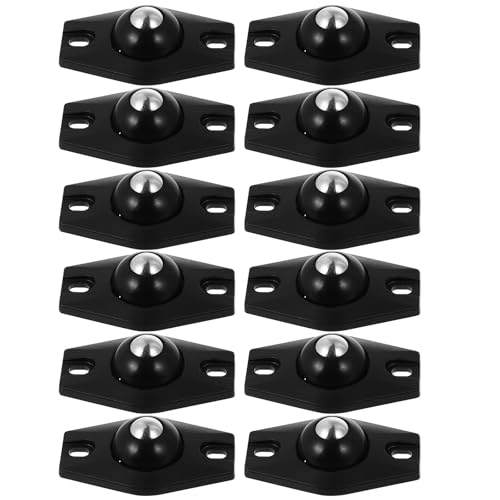 WATIIFUFU Ruedas Adhesivas Autoadhesivas 12 Piezas Mini Ruedas Giratorias de PVC Resistentes para Cajas de Almacenamiento y Contenedores para Muebles y Cubos de Basura sin Taladro Uso