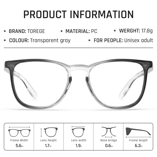 Image of TOREGE Safety Glasses, Goggles With Anti-Fog And Anti-Blue Light LENS For Nurse. (Transparent Deep Gray Light Gray)